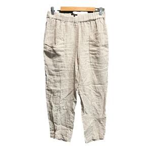 Quince Flax Beige 100% European Linen Tapered Ankle Women's‎ Pants Size Medium